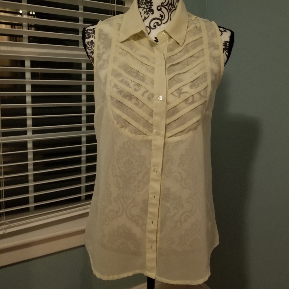 Sheer button down blouse